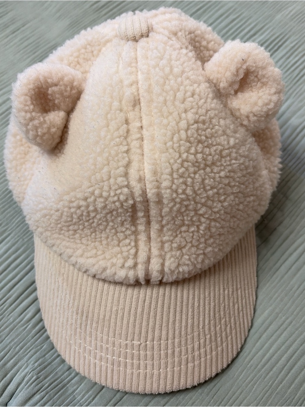 Kids Teddy Sherpa Cap - Cream